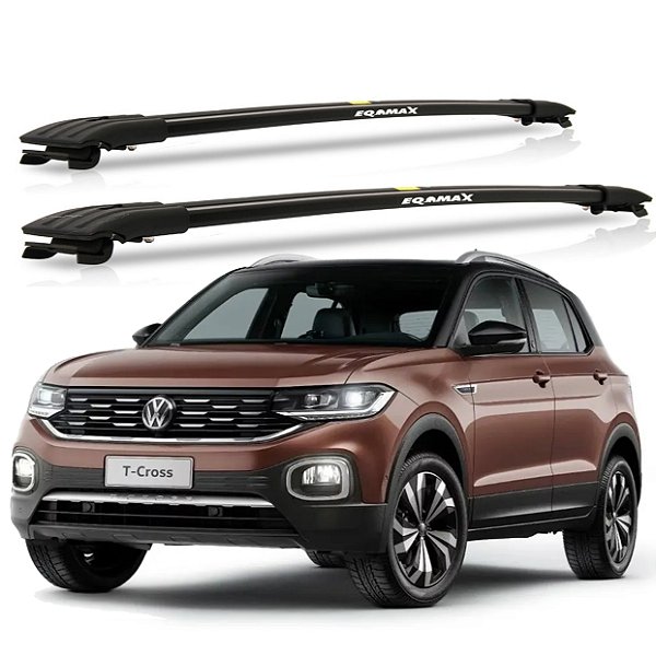 RACK TRAVESSA LARGA EQMAX VW T-CROSS 2019 2020 2021 2022 2023 2024 2025 - PRETO