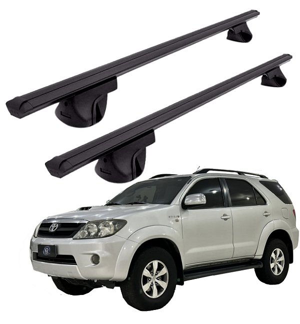 RACK P/ LONGARINAS ALPHA ALUMÍNIO 01 (1,06M) TOYOTA HILUX SW4 2006 2007 2008 2009 2010 2011 2012 2013 2014 - PRETO