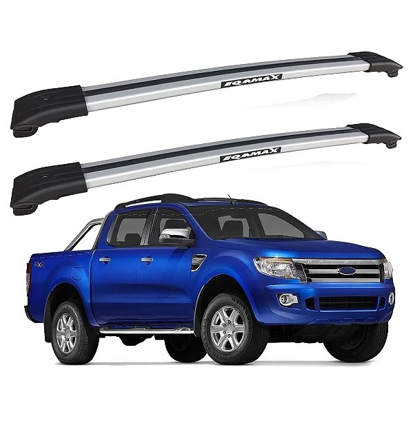 RACK TRAVESSA LARGA EQMAX FORD RANGER CABINE DUPLA 2013 2014 2015 2016 2017 - CINZA