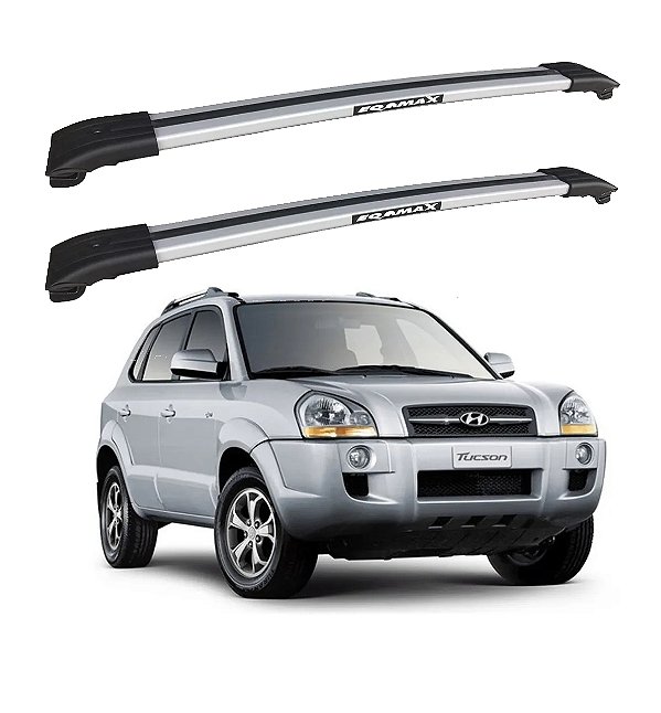 RACK TRAVESSA LARGA EQMAX HYUNDAI TUCSON 2005 2003 2007 2008 2009 2010 2011 2012 2013 2014 2015 2016 - CINZA
