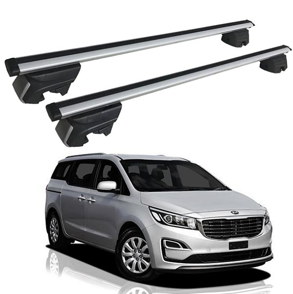 RACK P/ LONGARINAS INTEGRADAS BETA ALUMÍNIO (1,36M) KIA CARNIVAL 2016 / 2019 – CINZA