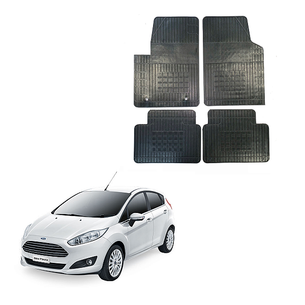 TAPETE BORRACHA NEW FIESTA 2011 2012 2013 2014 2015 2016 2017 2018 2019 - PRETO