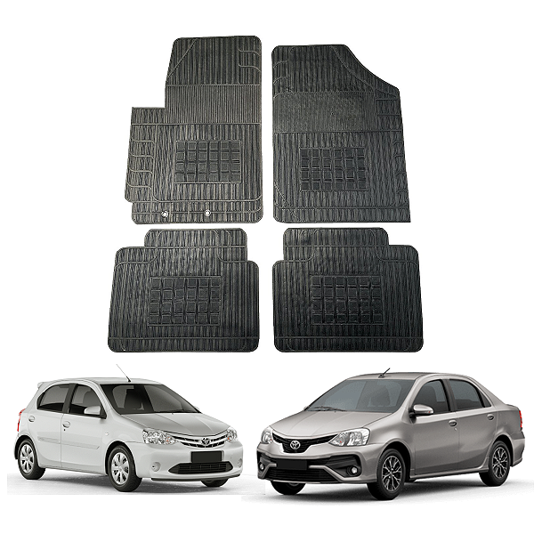 TAPETE BORRACHA ETIOS HATCH/ SEDAN 2013 2014 2015 2016 2017 2018 2019 2020 2021 - PRETO