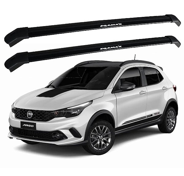 RACK P/ LONGARINAS INTEGRADAS EQMAX DELTA FIAT ARGO TREKKING 2020 2021 2022 2023 2024 2025 - PRETO