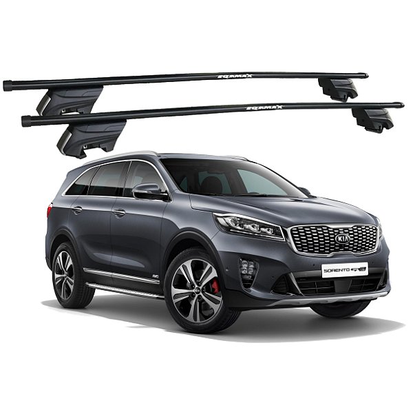 RACK P/ LONGARINAS INTEGRADAS BETA AÇO (1,30M) KIA SORENTO 2016 2017 2018 2019 2020 - PRETO