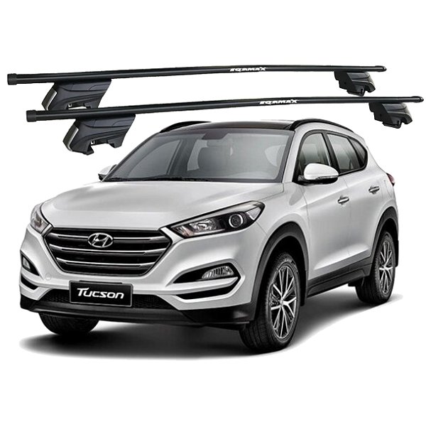 RACK P/ LONGARINAS INTEGRADAS BETA AÇO (1,30M) HYUNDAI TUCSON 2017 2018 2019 2020 2021 2022 - PRETO