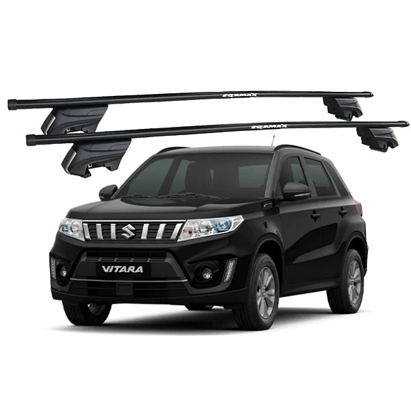 RACK P/ LONGARINAS INTEGRADAS BETA AÇO 1,30M SUZUKI VITARA 2017 2018 2019 2020 2021 2022 - PRETO