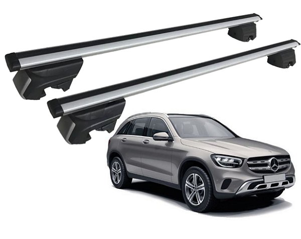 RACK P/ LONGARINAS INTEGRADAS BETA ALUMÍNIO (1,16M) MERCEDES BENZ GLC 220 (2021 2022) - CINZA