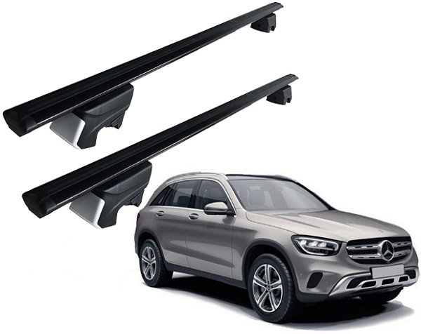 RACK P/ LONGARINAS INTEGRADAS BETA ALUMÍNIO (1,16M) MERCEDES BENZ GLC 220 (2021 2022) - PRETO