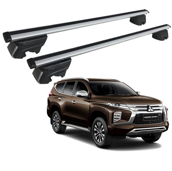 RACK P/ LONGARINAS INTEGRADAS BETA ALUMÍNIO (1,26M) MITSUBISHI PAJERO SPORT 2021 2022 2023 2024 2025 - CINZA
