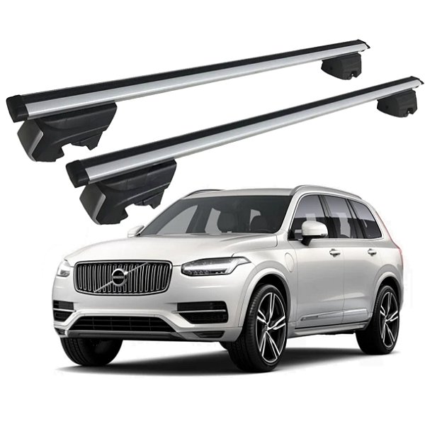 RACK P/ LONGARINAS INTEGRADAS BETA ALUMÍNIO (1,26M) VOLVO XC90 2018 2019 2020 2021 2022 2023 - CINZA
