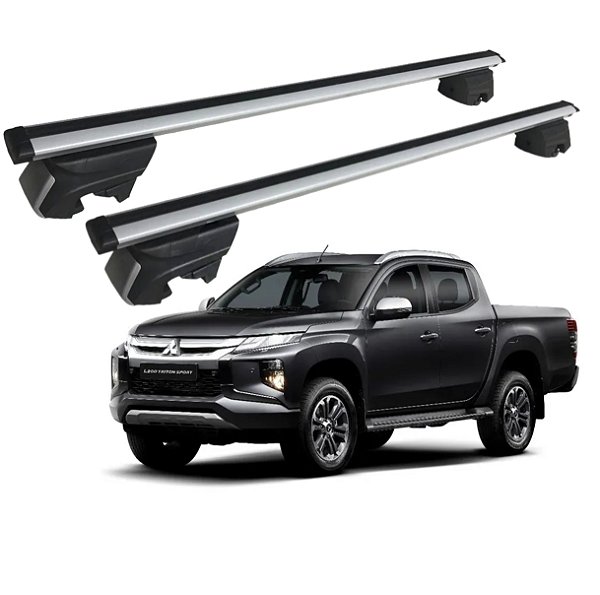 RACK P/ LONGARINAS INTEGRADAS BETA ALUMÍNIO (1,26M) MITSUBISHI L200 TRITON 2021 2022 2023 2024 2025 - CINZA
