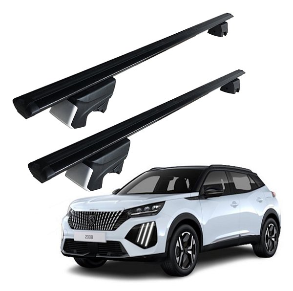 RACK P/ LONGARINAS INTEGRADAS BETA ALUMÍNIO (1,26M) PEUGEOT 2008 (2024 2025) - PRETO
