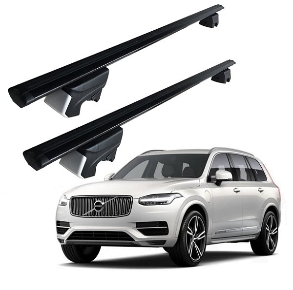 RACK P/ LONGARINAS INTEGRADAS BETA ALUMÍNIO (1,26M) VOLVO XC90 2018 2019 2020 2021 2022 2023 - PRETO