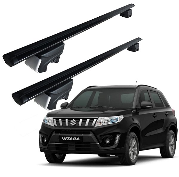 RACK P/ LONGARINAS INTEGRADAS BETA ALUMÍNIO (1,26M) SUZUKI VITARA 2017 2018 2019 2020 2021 2022 - PRETO