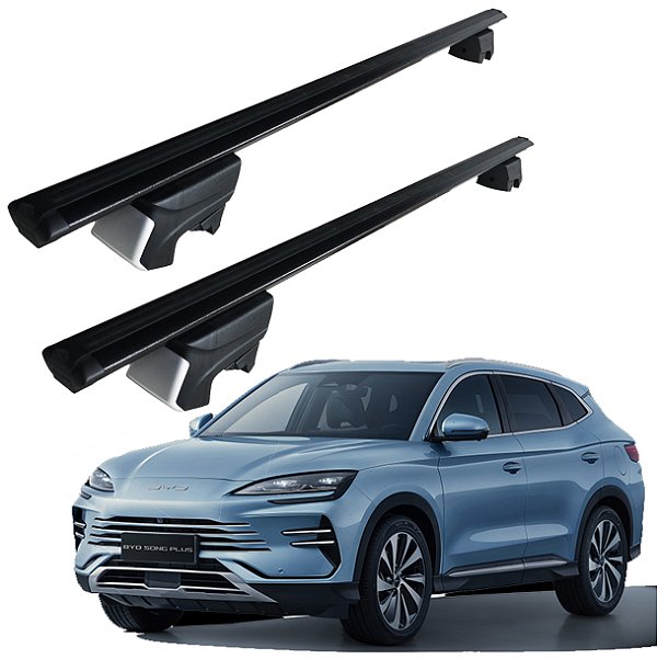 RACK P/ LONGARINAS INTEGRADAS BETA ALUMÍNIO (1,26M) BYD SONG PLUS 2023 2024 2025 2026 - PRETO