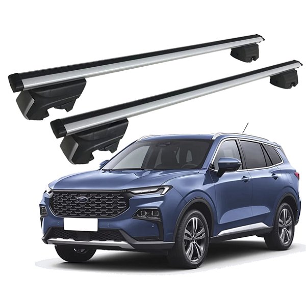 RACK P/ LONGARINAS INTEGRADAS BETA ALUMÍNIO (1,36M) FORD TERRITORY 2024 / 2025 – CINZA