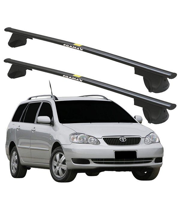 RACK P/ LONGARINAS ALPHA AÇO 01 (1,10M) TOYOTA FIELDER 2004 2005 2006 2007 2008 - PRETO