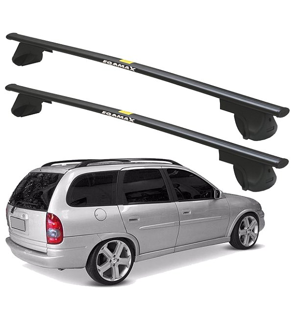 RACK P/ LONGARINAS ALPHA AÇO 01 (1,10M) GM CORSA WAGON 1997 1998 1999 2000 2001 2002 - PRETO