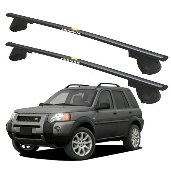 RACK P/ LONGARINAS ALPHA AÇO 01 (1,10M) LAND ROVER FREELANDER 2004 2005 2006 - PRETO