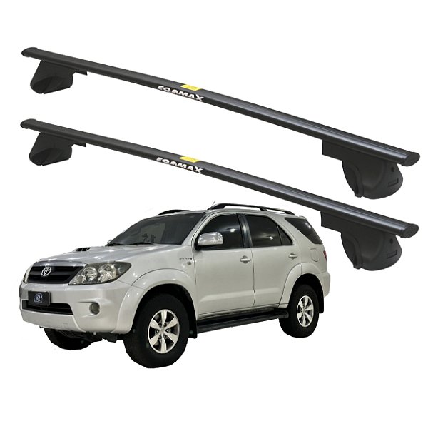 RACK P/ LONGARINAS ALPHA AÇO 01 (1,10M) TOYOTA HILUX SW4 2006 2007 2008 2009 2010 2011 2012 2013 2014 - PRETO
