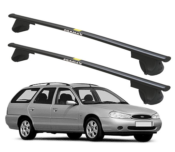 RACK P/ LONGARINAS ALPHA AÇO 01 (1,10M) FORD MONDEO WAGON 1996 1997 1998 1999 2000 - PRETO