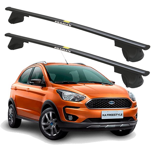 RACK P/ LONGARINAS ALPHA AÇO 01 (1,10M) FORD KA FREESTYLE 2020 2021 - PRETO