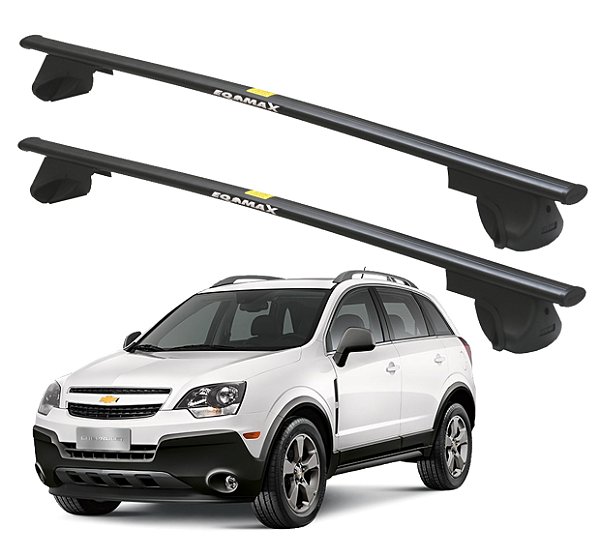 RACK P/ LONGARINAS ALPHA AÇO 02 (1,20M) GM CAPTIVA 2008 2009 2010 2011 2012 2013 2014 2015 2016 2017- PRETO
