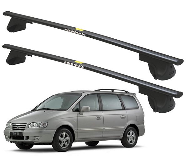 RACK P/ LONGARINAS ALPHA AÇO 02 (1,20M) HYUNDAI TRAJET 2000 2001 - PRETO