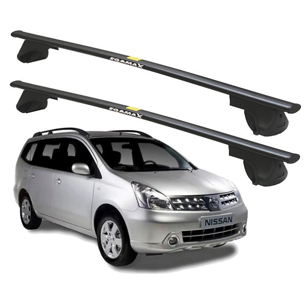 RACK P/ LONGARINAS ALPHA AÇO 02 (1,20M) NISSAN GRAND LIVINA 2009 2020 2011 2012 - PRETO