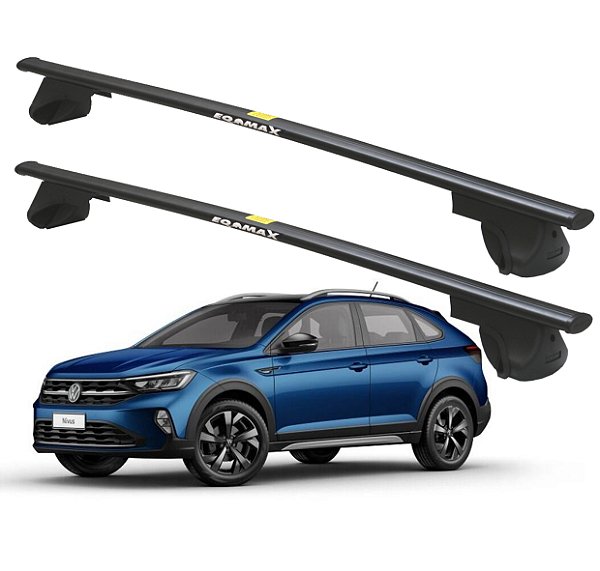 RACK P/ LONGARINAS ALPHA AÇO 02 (1,20M) VW NIVUS 2020 2021 2022 2023 2024 2025 - PRETO