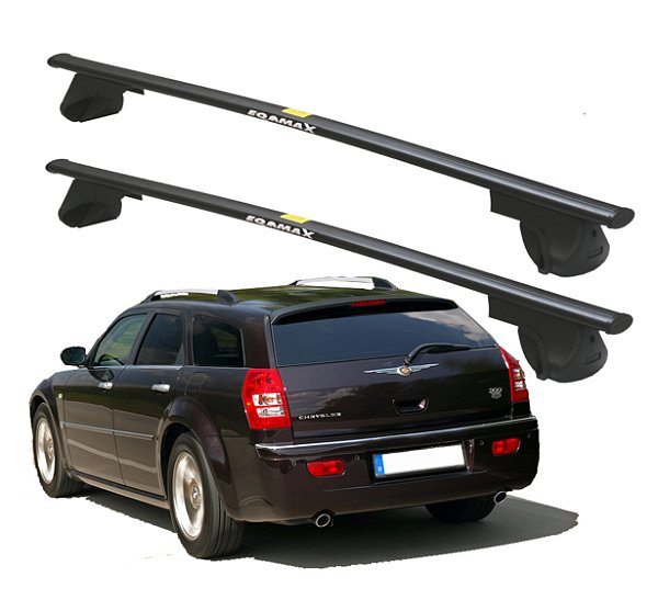 RACK P/ LONGARINAS ALPHA AÇO 02 (1,20M) CHRYSLER 300C 2005 2006 2007 2008 2009 - PRETO