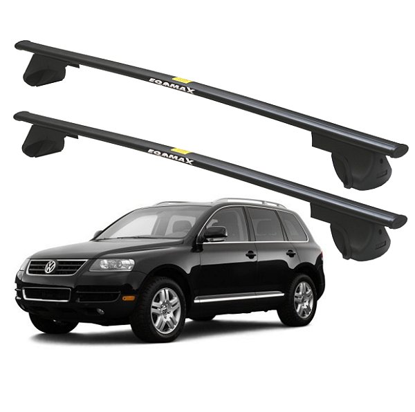 RACK P/ LONGARINAS ALPHA AÇO 02 (1,20M) VW TOUAREG 2005 2006 2007 2008 2009 2010 2011 2012 2013 2014 - PRETO