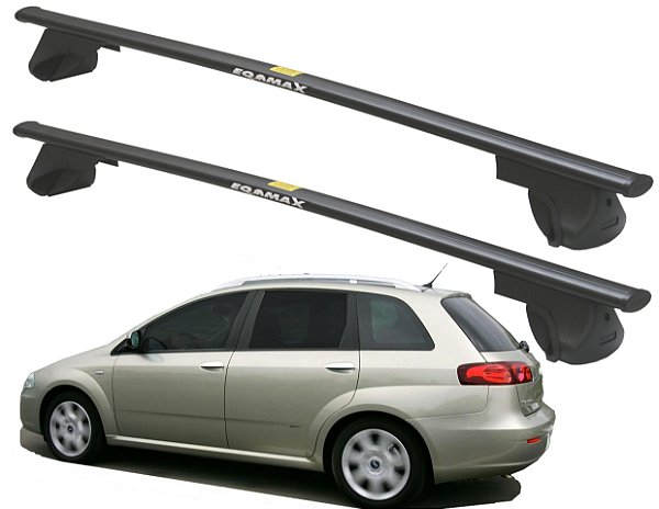 RACK P/ LONGARINAS ALPHA AÇO 02 (1,20M) FIAT CROMA WAGON 2005 - PRETO