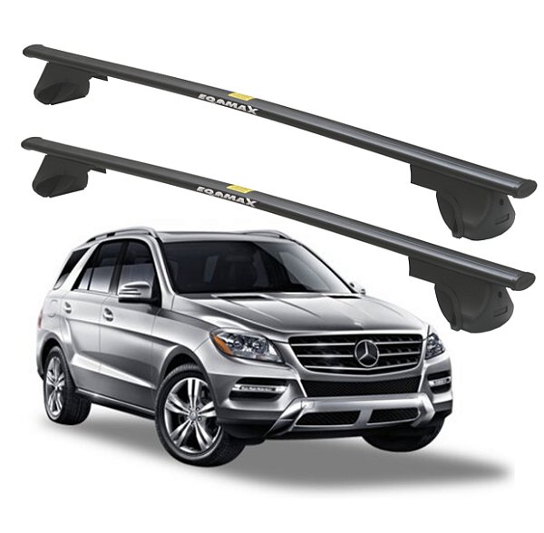 RACK P / LONGARINAS ALPHA AÇO 03 (1,30M) MERCEDES BENZ ML 230 1998 1999 2000 2001 2002 2003 2004 - PRETO