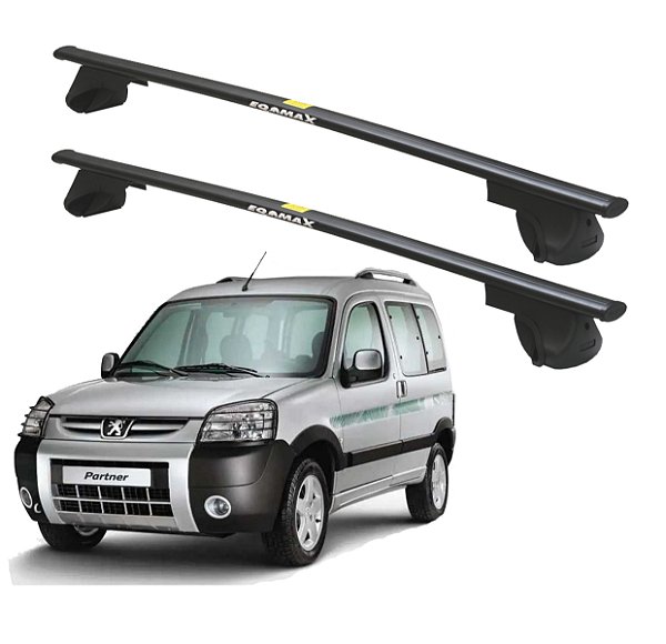 RACK P / LONGARINAS ALPHA AÇO 03 (1,30M) PEUGEOT PARTNER 2010 2011 2012 2013 - PRETO