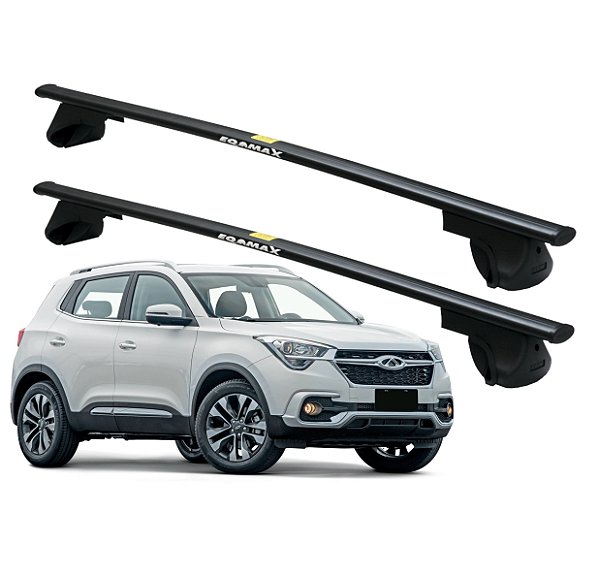 RACK P / LONGARINAS ALPHA AÇO 03 (1,30M) CHERY TIGGO 5X 2019 2020 2021 2022 - PRETO