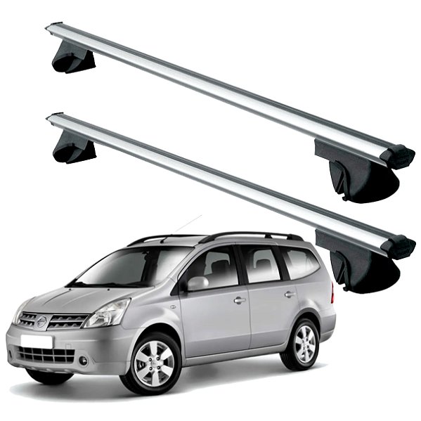 RACK P/ LONGARINAS ALPHA ALUMÍNIO 01 (1,06M) NISSAN GRAND LIVINA 2013 2014 - CINZA