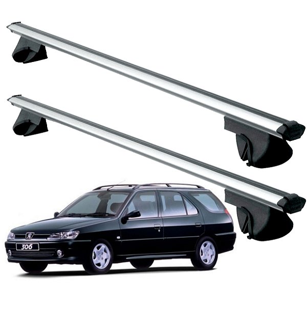 RACK P/ LONGARINAS ALPHA ALUMÍNIO 01 (1,06M) PEUGEOT 306 SEDAN 1997 1998 1999 2000 2001 - CINZA