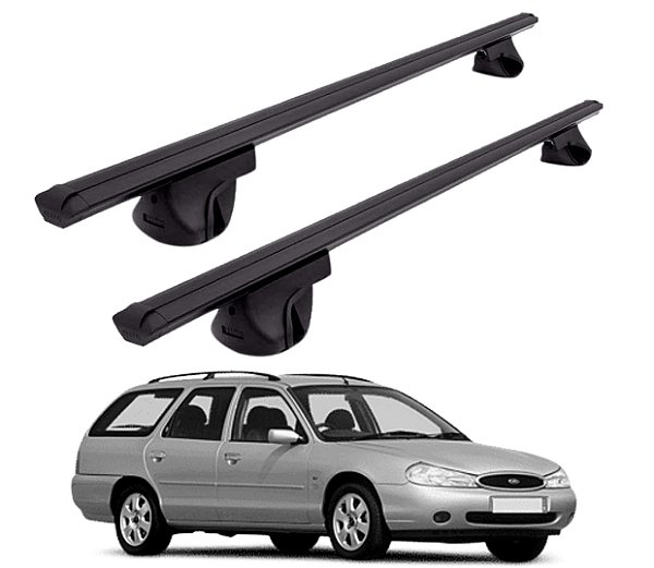 RACK P/ LONGARINAS ALPHA ALUMÍNIO 01 (1,06M) FORD MONDEO WAGON 1996 1997 1998 1999 2000 - PRETO