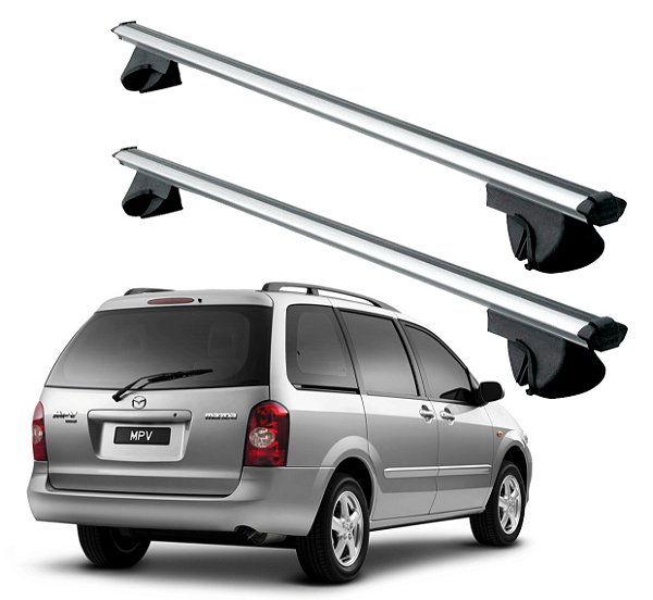 RACK P/ LONGARINAS ALPHA ALUMINIO 02 (1,16M) MAZDA MPV 1996 1997 1998 1999 2000 2001 2002 2003 - CINZA