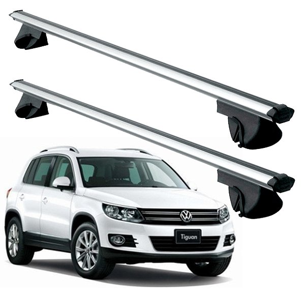 RACK P/ LONGARINAS ALPHA ALUMINIO 02 (1,16M) VW TIGUAN 2009 2010 2011 2012 2013 2014 2015 2016 2017 - CINZA