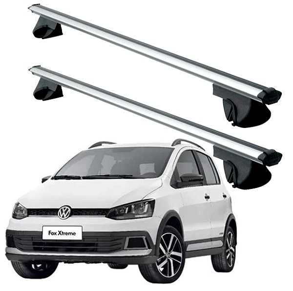 RACK P/ LONGARINAS ALPHA ALUMINIO 02 (1,16M) VW FOX XTREME 2018 2019 2020 2021 - CINZA
