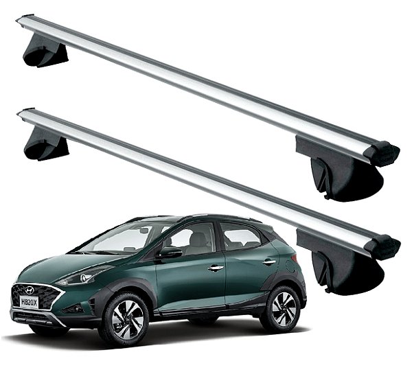 RACK P/ LONGARINAS ALPHA ALUMINIO 02 (1,16M) HYUNDAI HB20X 2013 2014 2015 2016 2017 2018 2019 - CINZA