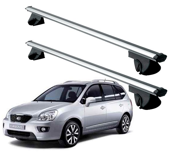 RACK P/ LONGARINAS ALPHA ALUMINIO 02 (1,16M) KIA CARENS 2002 2003 2004 2005 2006 2007 2008 2009 2010 2011 2012 2013 - CINZA