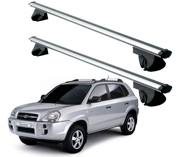 RACK P/ LONGARINAS ALPHA ALUMINIO 02 (1,16M) HYUNDAI TUCSON 2000 2001 2002 2003 2004 2005 2006 2007 2008 2009 2010 2011 2012 2013 2014 2015 2016 - CINZA