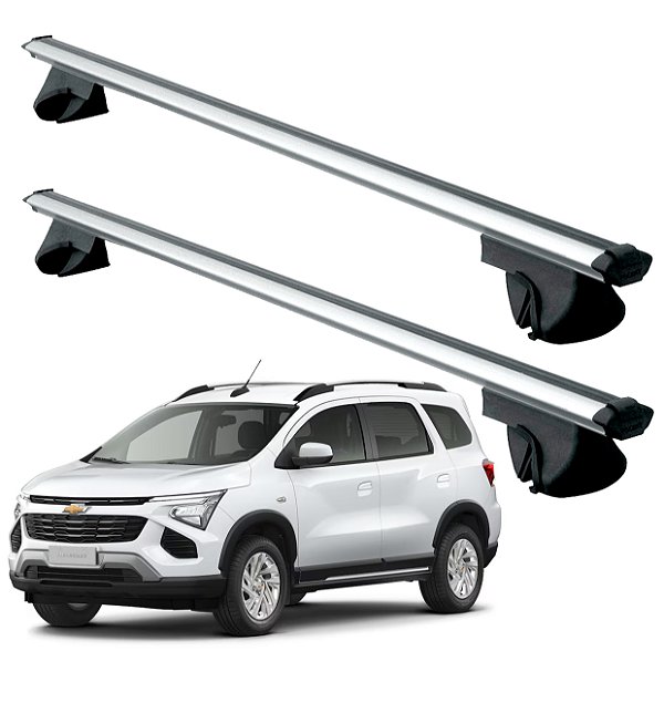 RACK P/ LONGARINAS ALPHA ALUMINIO 02 (1,16M) GM SPIN 2012 2013 2014 2015 2016 2017 2018 2019 2020 2021 2022 2023 2024 2025 - CINZA