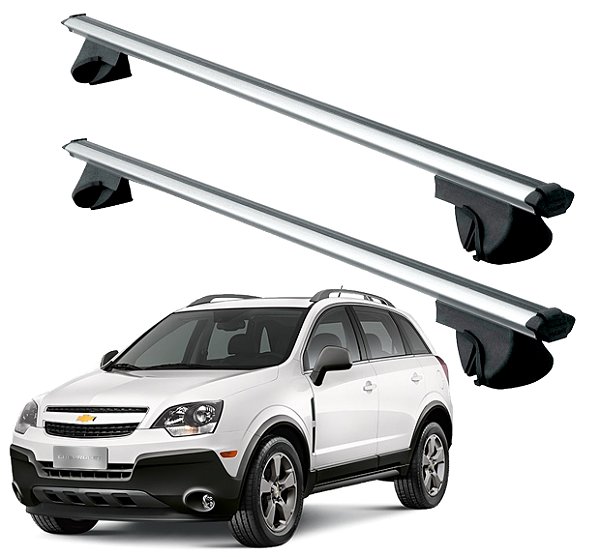 RACK P/ LONGARINAS ALPHA ALUMINIO 02 (1,16M) GM CAPTIVA 2008 2009 2010 2011 2012 2013 2014 2015 2016 2017 - CINZA
