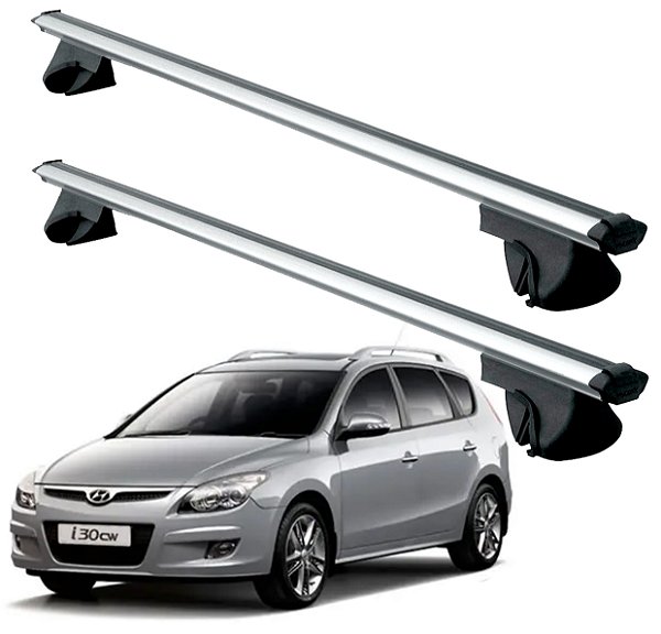 RACK P/ LONGARINAS ALPHA ALUMINIO 02 (1,16M) HYUNDAI I30 WAGON 2011 2012 2013 - CINZA