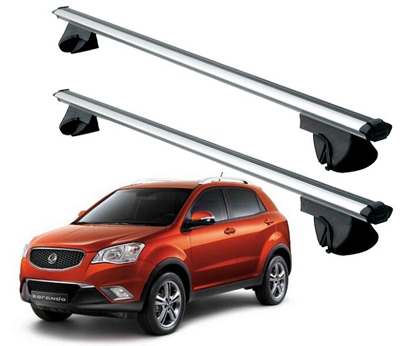 RACK P/ LONGARINAS ALPHA ALUMINIO 02 (1,16M) SSANGYONG KORANDO 2011 2012 2013 2014 2015 2016 2017 2018 - CINZA